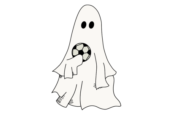 A Handcrafted Ghost with Soccer Ball Graphic for Casual Branding