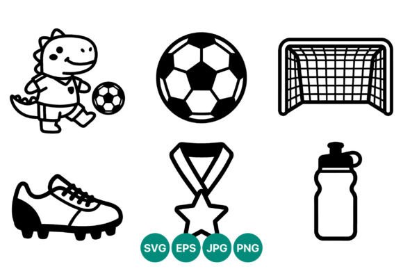 A Playful Dinosaur Soccer Graphic for Crafters & Shops