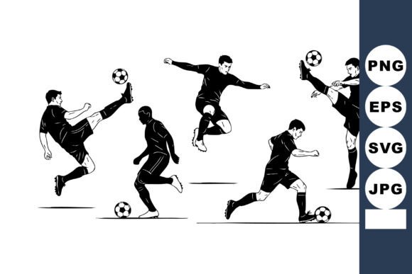 Crafting Energy: Soccer Silhouette Graphics for Client Projects