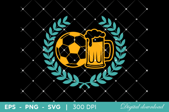 Evaluating Soccer Ball and Beer Mug with Wreath Graphics for Logo Design