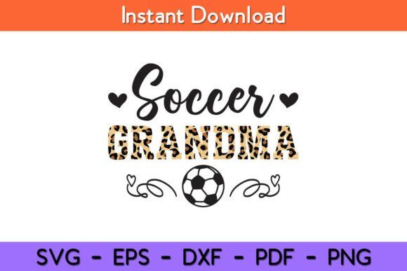 Funny Soccer Grandma Leopard Pattern Graphics for Crafts
