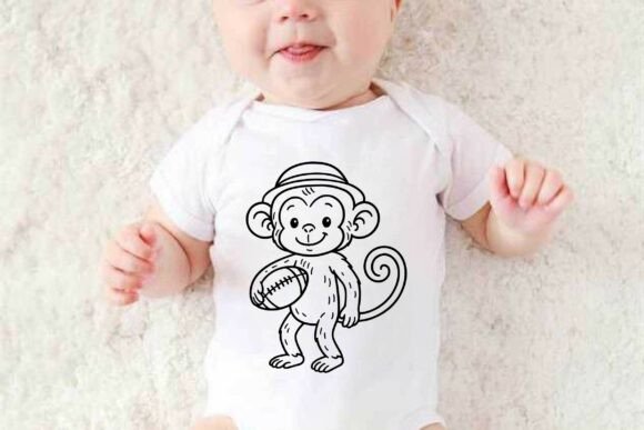 Little Monkey Soccer Clipart: A Playful Graphic Design Asset