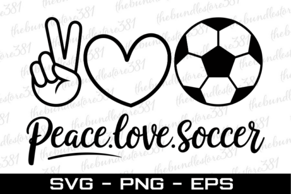 Peace Love Soccer Svg Graphics for Crafts & Content