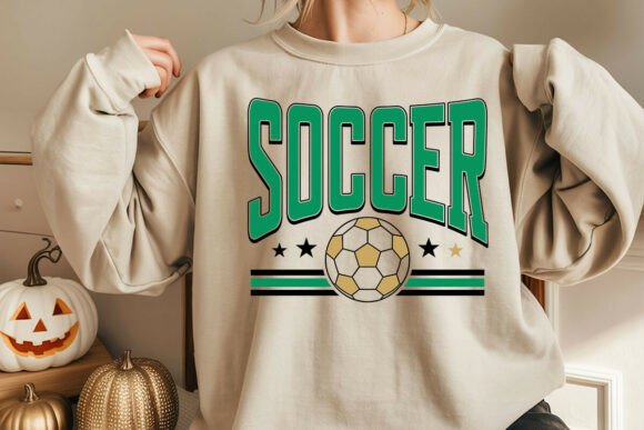 Retro Varsity Soccer Ball PNG Svg for Crafts & Graphics