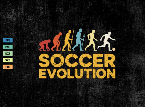 Retro Vintage Soccer Evolution Shirt SVG for Crafts & Graphics