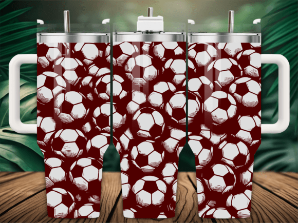 Seamless Soccer Pattern Tumbler Graphics for Sports Crafts