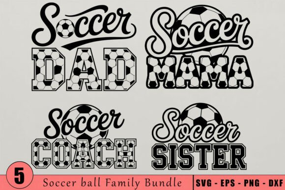 Soccer Ball Family SVG Graphics for Crafts and Sports Marketing