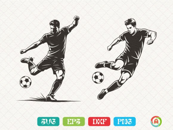Soccer Midair Kick Graphics for Crafts & Design