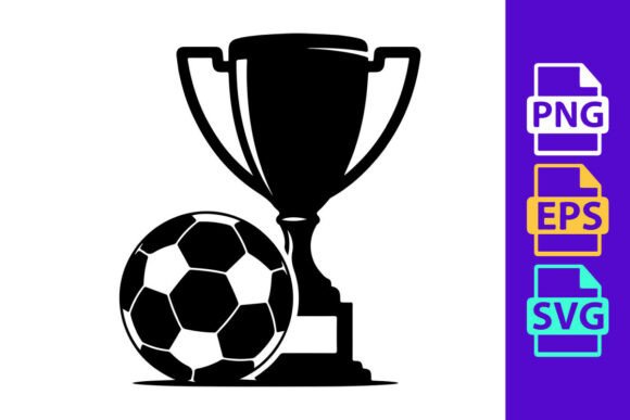 Soccer Trophy Silhouette Graphics for Commercial Products