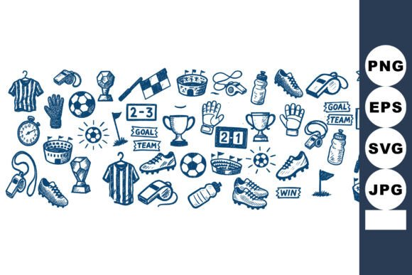 Vintage Soccer Clipart: A Graphics Asset for Crafts & Branding